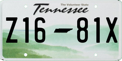 TN license plate Z1681X