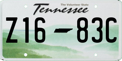 TN license plate Z1683C
