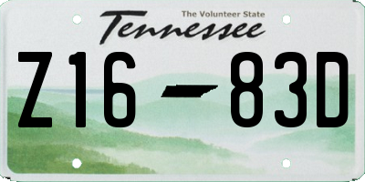 TN license plate Z1683D