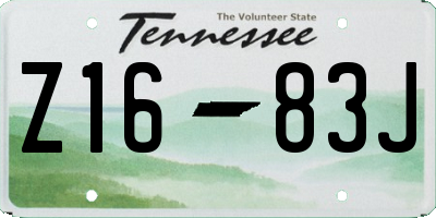 TN license plate Z1683J