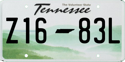 TN license plate Z1683L