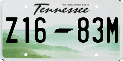 TN license plate Z1683M