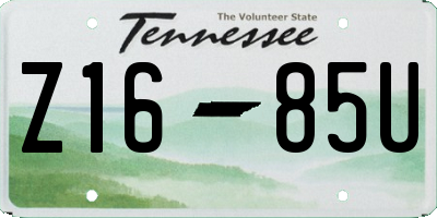 TN license plate Z1685U