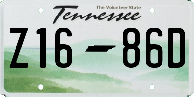 TN license plate Z1686D