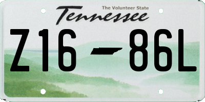 TN license plate Z1686L