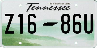 TN license plate Z1686U