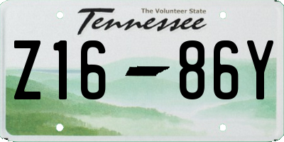 TN license plate Z1686Y
