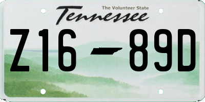 TN license plate Z1689D