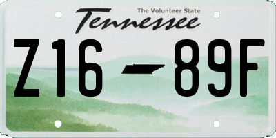 TN license plate Z1689F