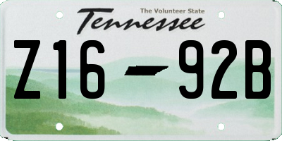TN license plate Z1692B