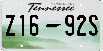 TN license plate Z1692S