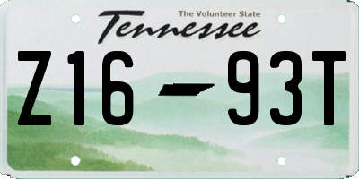 TN license plate Z1693T