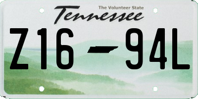 TN license plate Z1694L
