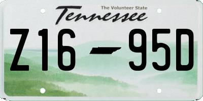 TN license plate Z1695D