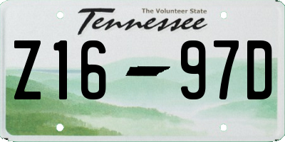 TN license plate Z1697D