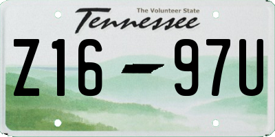 TN license plate Z1697U