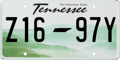 TN license plate Z1697Y