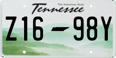 TN license plate Z1698Y
