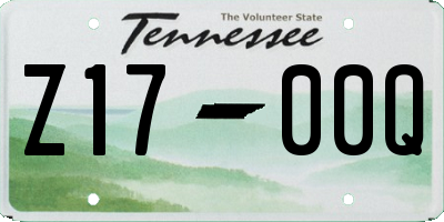 TN license plate Z1700Q