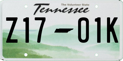 TN license plate Z1701K