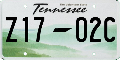 TN license plate Z1702C