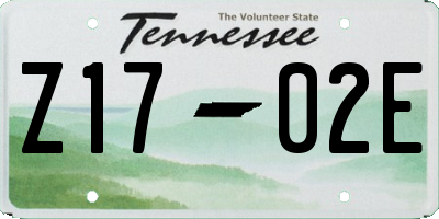 TN license plate Z1702E