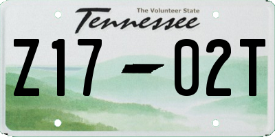 TN license plate Z1702T