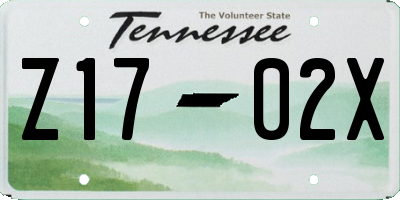 TN license plate Z1702X