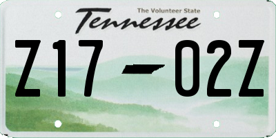TN license plate Z1702Z