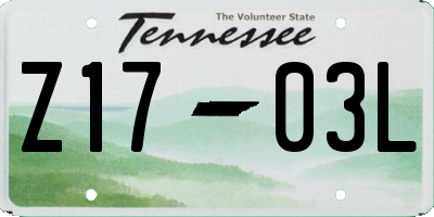 TN license plate Z1703L