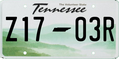 TN license plate Z1703R