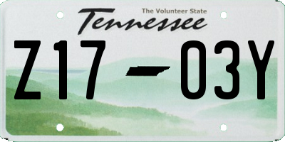 TN license plate Z1703Y