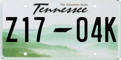 TN license plate Z1704K