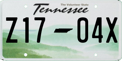 TN license plate Z1704X