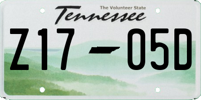 TN license plate Z1705D