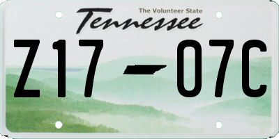TN license plate Z1707C