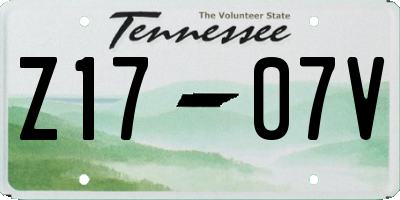 TN license plate Z1707V
