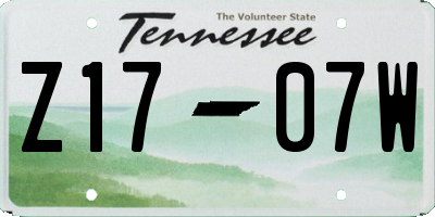 TN license plate Z1707W