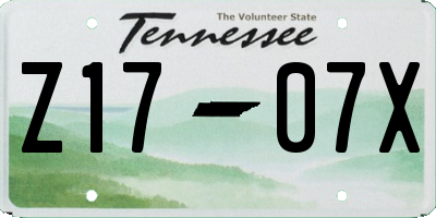 TN license plate Z1707X