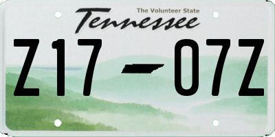 TN license plate Z1707Z