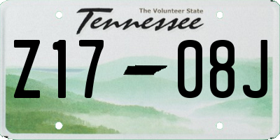 TN license plate Z1708J