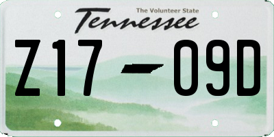TN license plate Z1709D