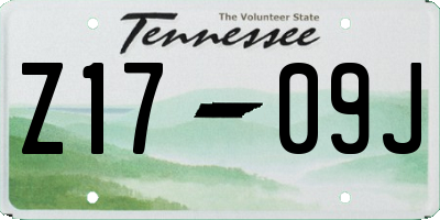 TN license plate Z1709J