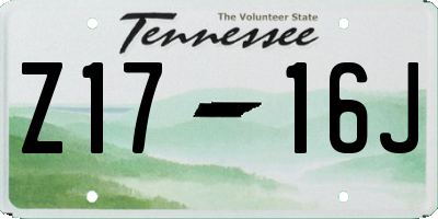 TN license plate Z1716J