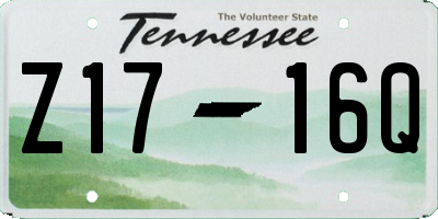 TN license plate Z1716Q