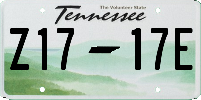 TN license plate Z1717E