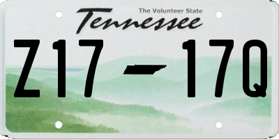 TN license plate Z1717Q