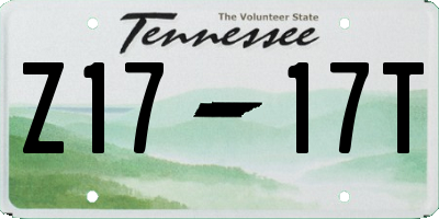 TN license plate Z1717T