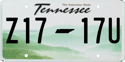 TN license plate Z1717U