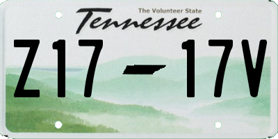 TN license plate Z1717V